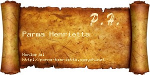 Parma Henrietta névjegykártya